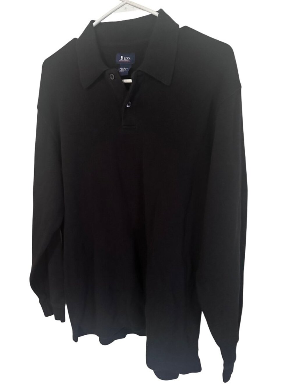 Bass G.H. & Co. Men’s Large Black Long Sleeve Polo Shirt size L